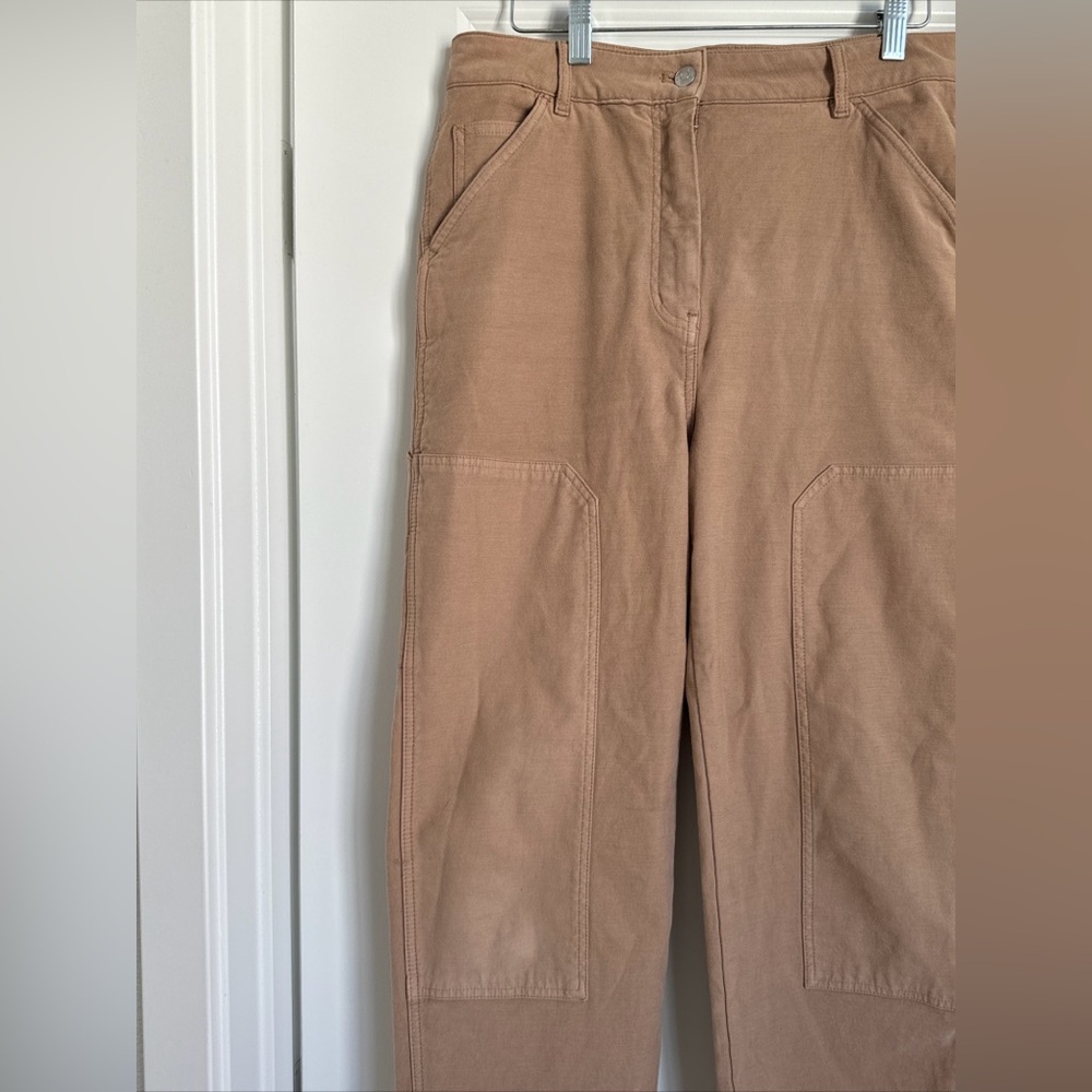 Aritzia Wilfred Free Brennan Cotton Utility Pant Khaki Straight Leg Size 10 - Picture 2 of 7